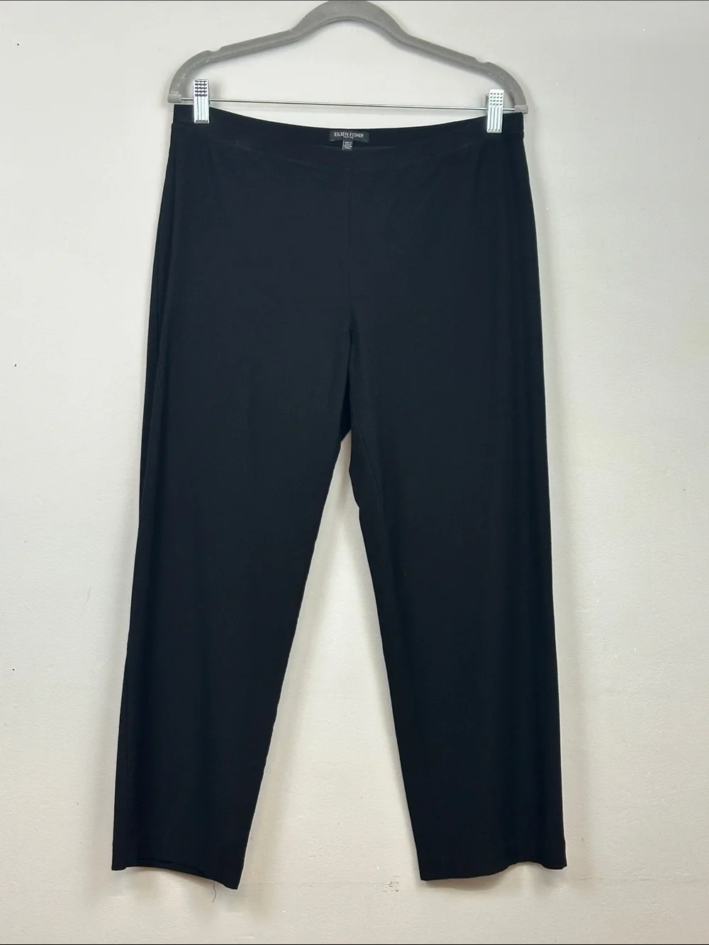 Eileen Fisher Petite Washable Stretch Crepe Wide-Leg Pant Black Sz LP